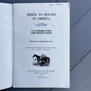 1974 Riding to Hounds in America An Introduction for Foxhunters Official Ribbon